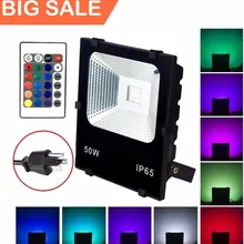 50 W RGB светодиодный прожекторы, Водонепроницаемый открытый Цвет Изменение светодиодные огни безопасности с удаленным Управление, затемнения прожекторы ST61