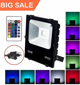 

50W RGB LED Flood Lights, Waterproof Outdoor Color Changing LED Security Light with Remote Control, Dimmable Wall Washer ST61