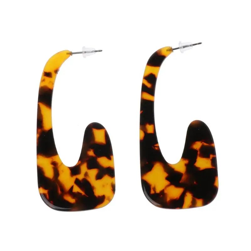 

Acrylic Marbled Leopard Irregular Geometric Earrings Tortoise Shell Jewelry W2952001