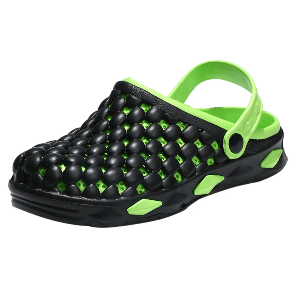 

Men Mixed Color Sandals Lightweight Breathable Beach Non-Slip Hole Shoe Summer fashion flat Round Toe Sandals shoe outside Mar 4