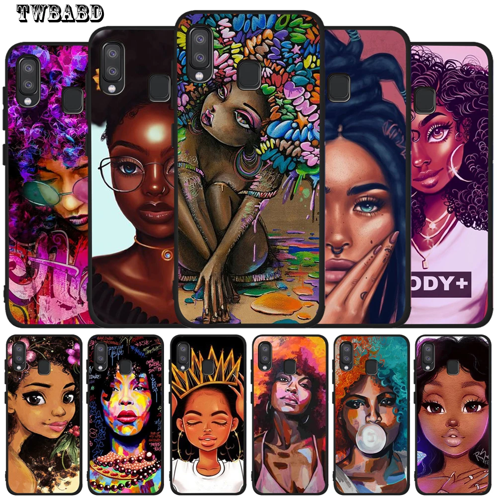

Soft Silicone Coque For Cover Samsung Galaxy A50 Case African Girls for Samsung A10 A20 A30 A40 A70 M10 M20 Shell Capa Etui