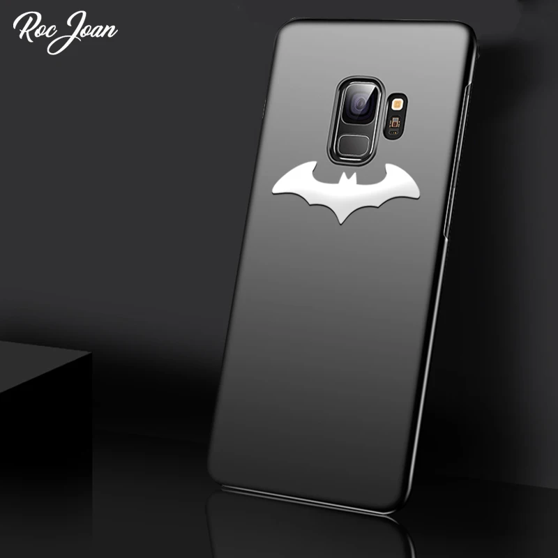 Roc Joan 3D Silver Batman PC Case For Samsung Galaxy S8 S9 Plus Cover Metal Bat Note 8 9 J6 A8 2018 A5 A6 J7 J5 2017 Cases |