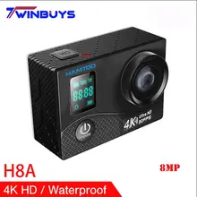 HAMTOD H8A 4 к 30pfs WiFi Экшн-камера 2,0 дюймов ЖК+ 0,66 дюймов экран 1080 P HD Дайвинг водостойкая мини видеокамера Спортивная камера s