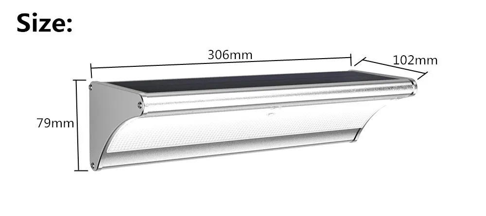 Водонепроницаемый высокой яркости 60 LED 1100LM 4 режима Солнечный свет открытый сад