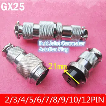 

1PCS AP029 GX25 2/3/4/5/6/7/8/9/10/12 Pin 25mm Male & Female Butt Joint Connector Aviation Plug DF25 Circular Socket+Plug M25