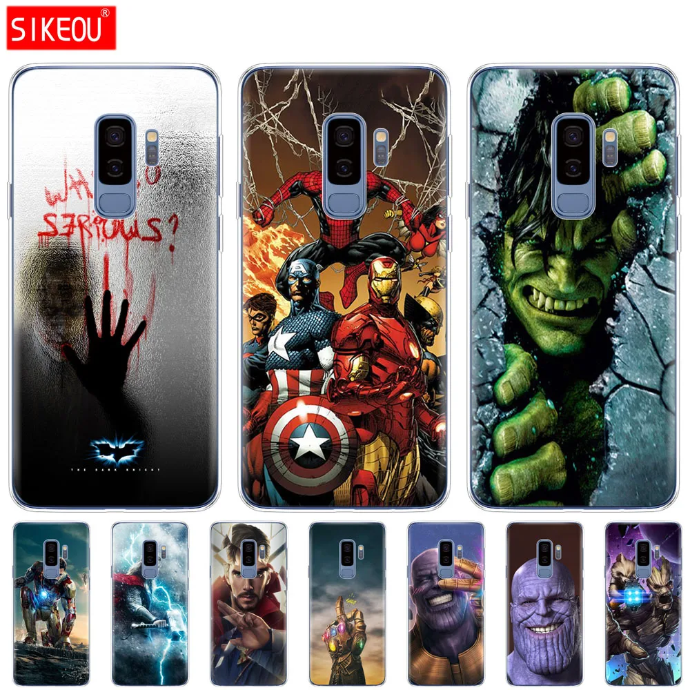 Чехол для samsung Galaxy S10 S9 S8 PLUS S7 S6 egde чехол Fundas coque бампер etui Marvel мстители супергерой Капитан Железный человек танос