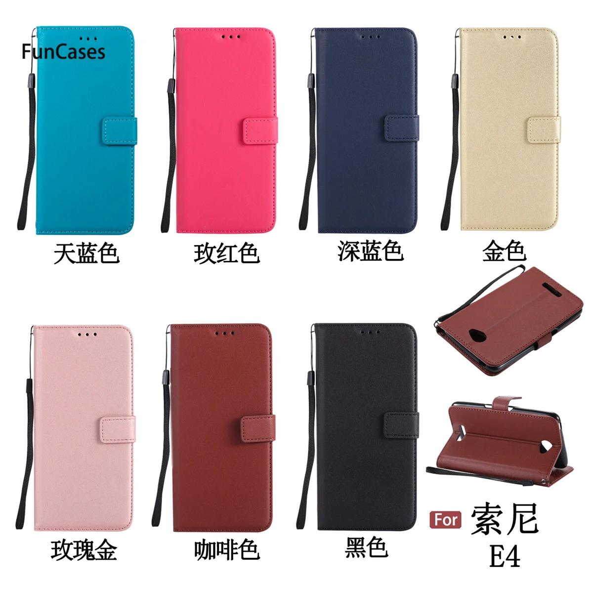 Dompet Telepon Kasus mewah sFor Aksesuar Sony E4 Sarung Klip kasus Handphone Kryty Lucu Silikon Kasus Untuk Sony Xperia E4 kartu