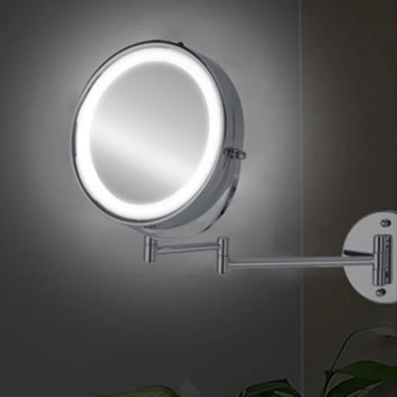 Springquan 8.5 بوصة المعادن مرآة التجميل 2-Face البطارية أضواء led متداخلة الذراع حمام مرآة ماكياج مرآة 5x التضخيم Springquan 8.5 بوصة المعادن مرآة التجميل 2-Face البطارية أضواء led متداخلة الذراع حمام مرآة ماكياج مرآة 5x التضخيم