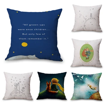 

Le Petit Prince Fiction Neck Body Pillowcase Linen Bed Travel Pillows Cover Couch Seat Cushion Throw Pillow Home Decoration Gift