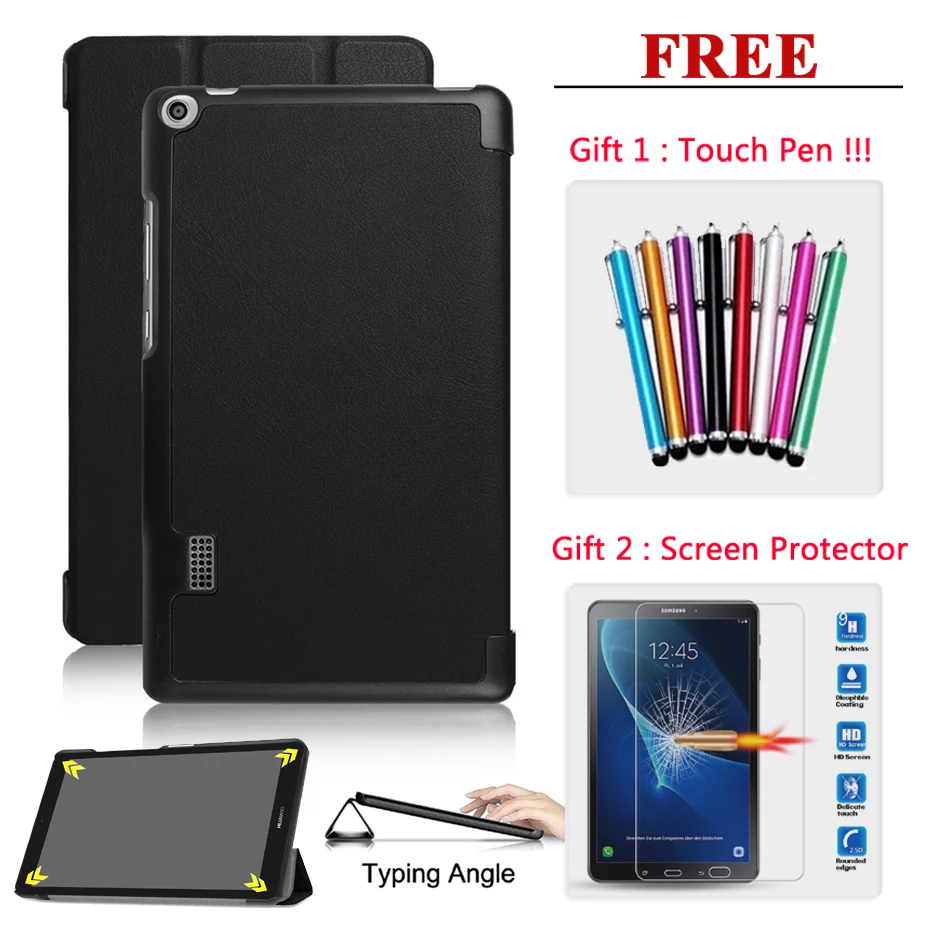 Защита экрана стекло+ чехол для huawei MediaPad T3 7 8 10/T5 10 кожаный Умный Магнитный чехол для Медиа Pad T5/T3 7 8 10. 1