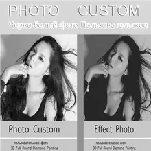 5D DIY фото на заказ, алмазная живопись, круглая Алмазная вышивка, вышивка крестиком, полный 3D Алмазная живопись на заказ черно-белое фото