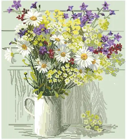 

Top Quality Popular Lovely Counted Cross Stitch Kit Daisy Camomile Chamomile Flower Flowers Riolis 105.2