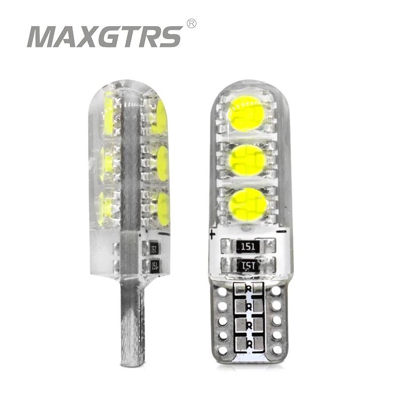 

5Pcs/Lot Super Bright W5W 194 168 Silicone Double Sides Lighting T10 6Smd 5050 Led Bulb 12V Clearance Lights Led Lamps
