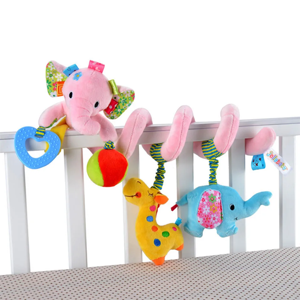 Cute Spiral Activity Stroller Car Seat Cot Lathe Hanging Baby play Travel Toys Newborn Baby Rattles Infant Toys for Kids as Gift