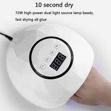 72 Вт УФ-лампа для геля светодиодный светильник для ногтей высокой мощности для ногтей Все Гель-лак Сушилка для ногтей сенсор солнечные ногти со светодиодной подсветкой инструменты для маникюра