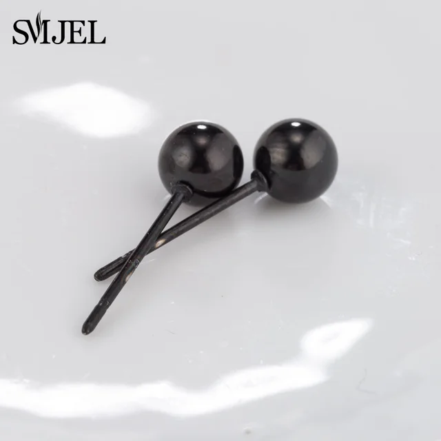 Black Ball Earring