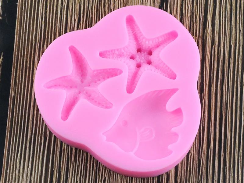 Морская звезда шоколад из силиконовой формы торт декоративные приборы DIY Морская звезда рыба помадка плесень Формочки Для Выпечки