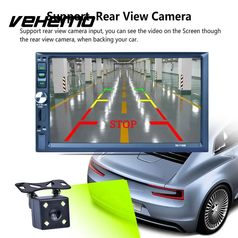 

Vehemo Mirror Link RDS/FM/AM 7" Smart Multimedia Player Bluetooth Support Rear View Video Player USB/AUX/TF Car MP5 DC12V