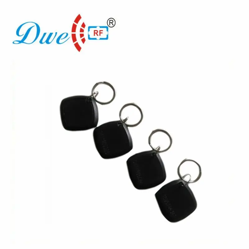 

DWE CC RF 100pcs /lot access control 125khz tk4100 em4100 abs security laser card number rfid tag token Key Chains