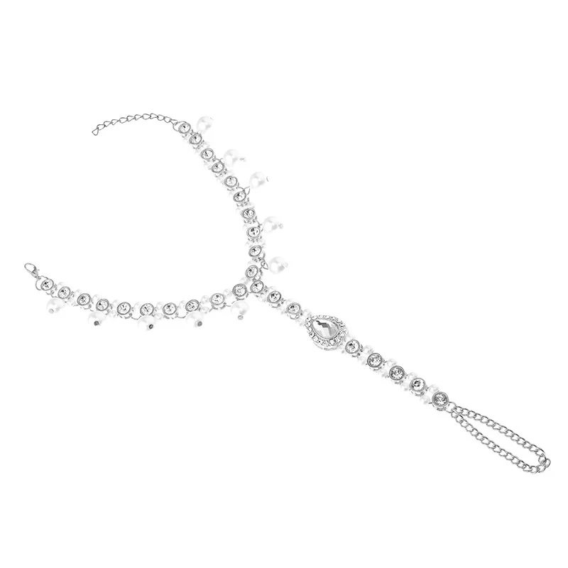 IngeSight. Z богемные Роскошные браслеты на щиколотке с кристаллами летние пляжные жемчужные браслеты с кисточками для ног босоножки женские ювелирные изделия - Окраска металла: Silver