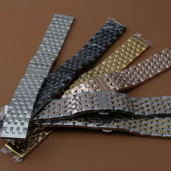 

Fashion Style stainless steel Colorful Watchband Butterfly Buckle deployment Watch accessories Strap Bracelet 20mm 22mm Black