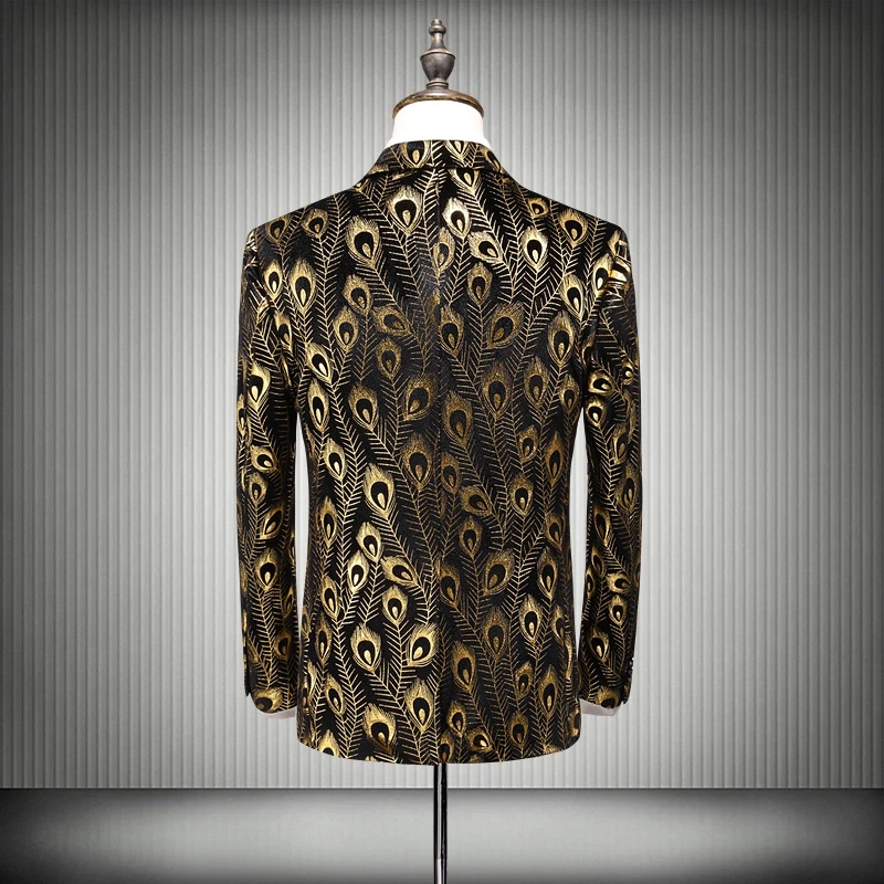 Plyesxale Fit 4xl Noir 5xl Bal Q115 Slim Gold Occasionnel Porter Et Blazer 2018 Nouveau Floral Veste Black Hommes Or Blazers De Mens Automne W9IDEH2