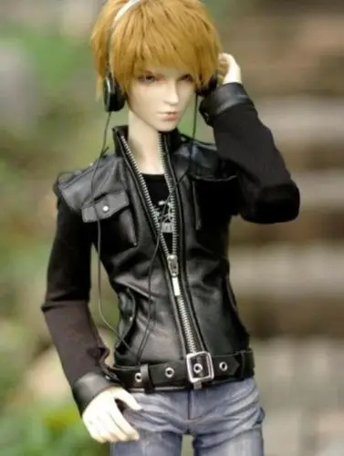 

[wamami] 770# Black Leather Jacket Coat Outfit SD17 DZ BJD Dollfie