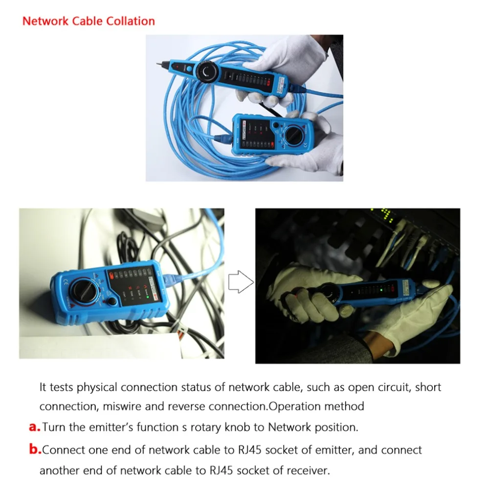 (سفينة من RU) RJ11 RJ45 Cat5 Cat6 سلك الهاتف المقتفي تستر الكاشف خط مكتشف التتبع الحبر شبكة إيثرنت محلية كابل