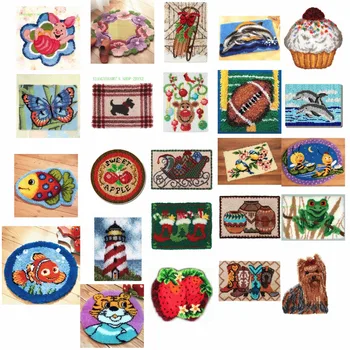 

ANIMALS 6 shipping Latch Hook Kit Rug Cushion Pillow Mat DIY Craft Flower Cross Stitch Needlework Crocheting Rug Embroidery 7-