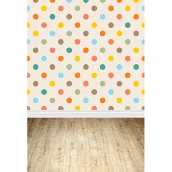 

5x7FT Colorful polka dots patterns digital print vinyl cloth backdrop for children photography background free shipping
