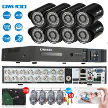 OWSOO Full HD 16CH AHD DVR видеорегистратор 720 P комплект системы видеонаблюдения 8 шт. 1500TVL Массив Камеры наблюдения 720 P система безопасности комплект