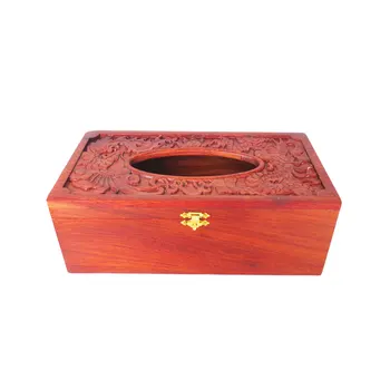 

wholesale agent Classic style Dragon and Phoenix rosewood box Retro Pumping paper tissue boxes Handmade Hollow sculpture F007105