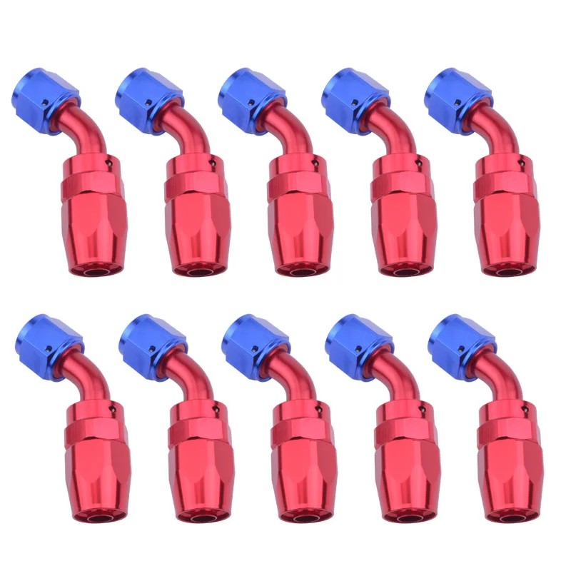 8 AN Fitting AN 8 Aluminum Fittings 45 Degree Oil / Fuel / Swivel Hose