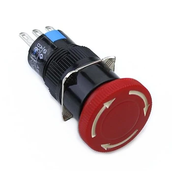 

1PCS Red Mushroom DC 30V 3A / AC 250V 1A Emergency Stop Push Button Switch