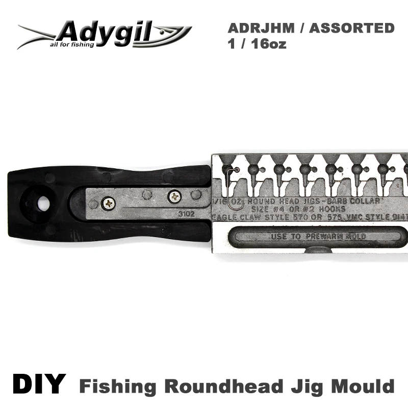 Adygil DIY рыболовные круглоголовые джига плесени adrjhm/разные комбо 1/16 унций(1,75 г) 8 стаканчики для минеральных водов