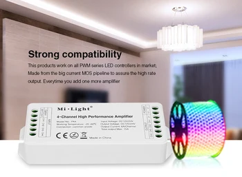 

Free shipping Mi Light PA4 DC12V-24V 4-Channel LED Signal Amplifier use PWM controller MAX15A Hight Performance for led lamp