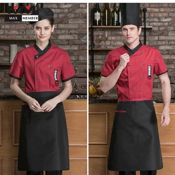 

2019 Fashion Hotel Summer Men & Women Catering Shop Work Clothing Restaurant Breathable Chef Uniform House Working Clothing