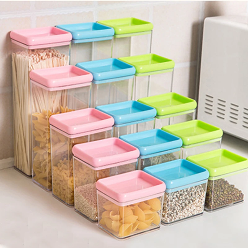 Plastic Box Food Storage Container Rangement Sealing Cans For Grains