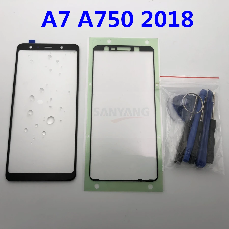 

Original Replacement External Glass for Samsung Galaxy A7 2018 A750 A750F LCD Display Touch Screen Front Glass + Stickers & Tool