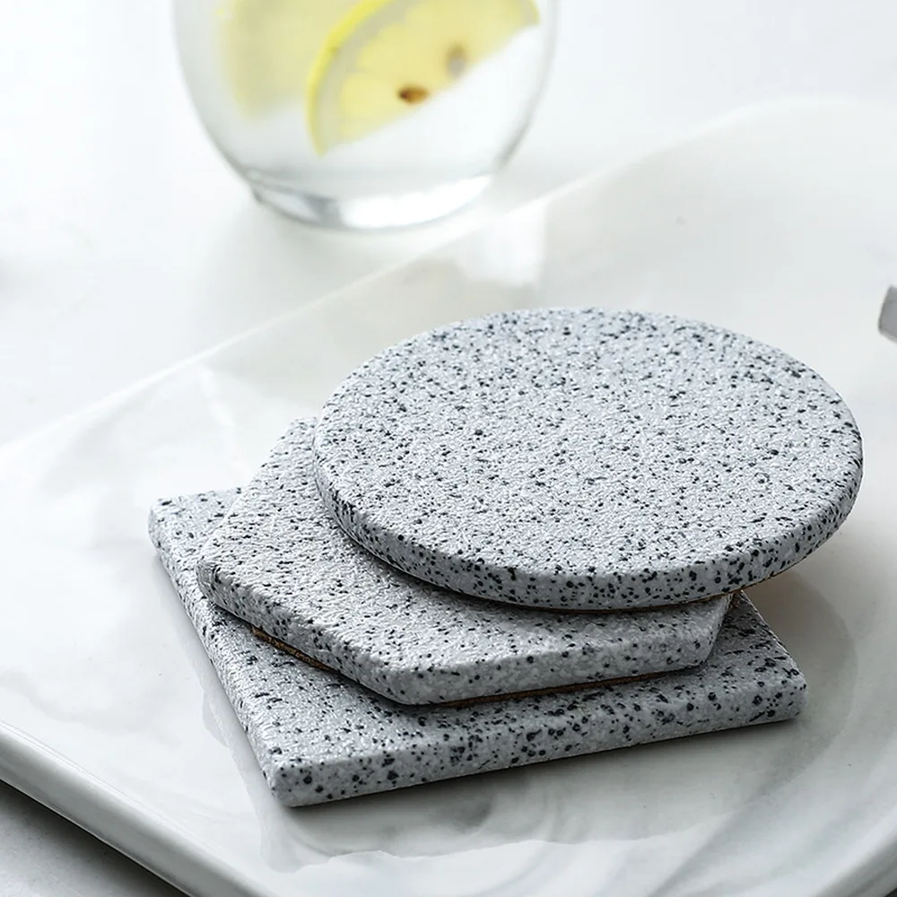 2Pcs Marble Stands Granite Stone Coasters Heat Insulation Bowl Mat Cup Pad Mat Coffee Tea Drink Coasters|Mats & Pads| - AliExpress
