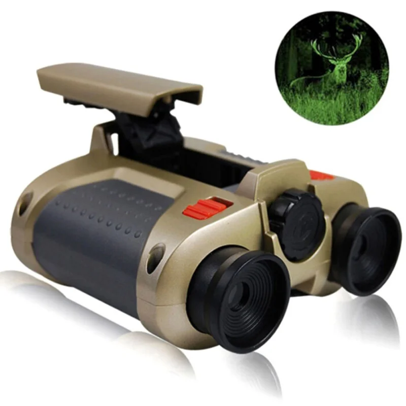 

4x30mm Binocular Telescope Pop-up Light Night Vision Scope Binoculars Novelty Green Film Focusing Night Vision Telescope 2