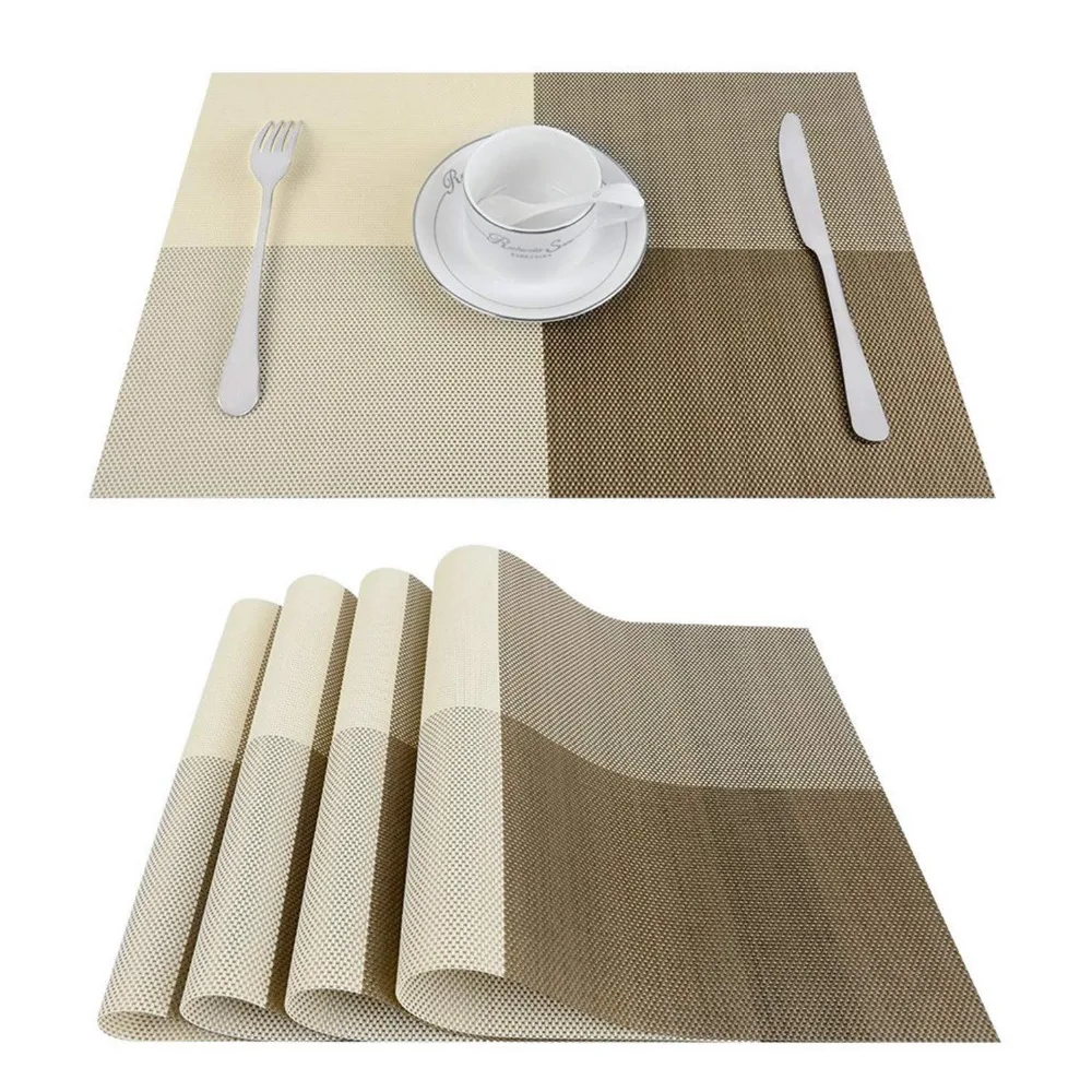4pcs Table Mats Sets Crossweave PVC Washable Durable ...