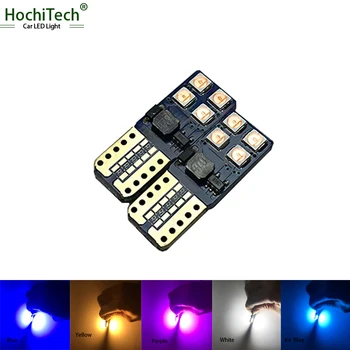 

HochiTech 2pcs high quality T10 LED bulbs with 4014 SMD 8 leds Light 194 168 W5W LED LAMP white blue NO OBC ERROR 2018 Newest