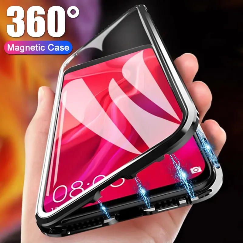 360 Magnetic Adsorption Case For Samsung Galaxy S9 S8 Plus Note 8 9 Tempered Glass Back Magnet Cover For S10 plus S10E S8 Cases