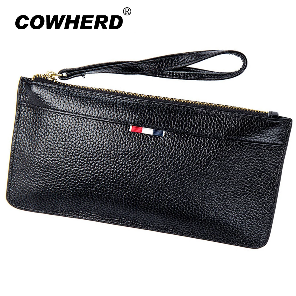 

Cowherd New Fashion Spring Real Cow Leather Women Wallet Long Thin Cowskin Female Clutch Purse Cellphone Bag Ladies Wristlet Bag