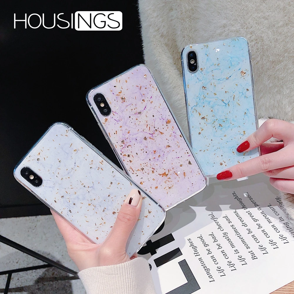 

Colorful Gold Foil Case For iPhone XR XS MAX Luxury Glitter Soft TPU For iPhone 7 6s 8 Plus X 6 Fashion Cute Shockproof Cover