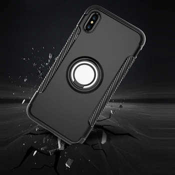

500pcs Shockproof Armor Car Holder Kicksatnd Magnet Case For iPhone 11 Pro Max XS XR X 8 7 6 6S Plus Metal Finger Bracket Cover