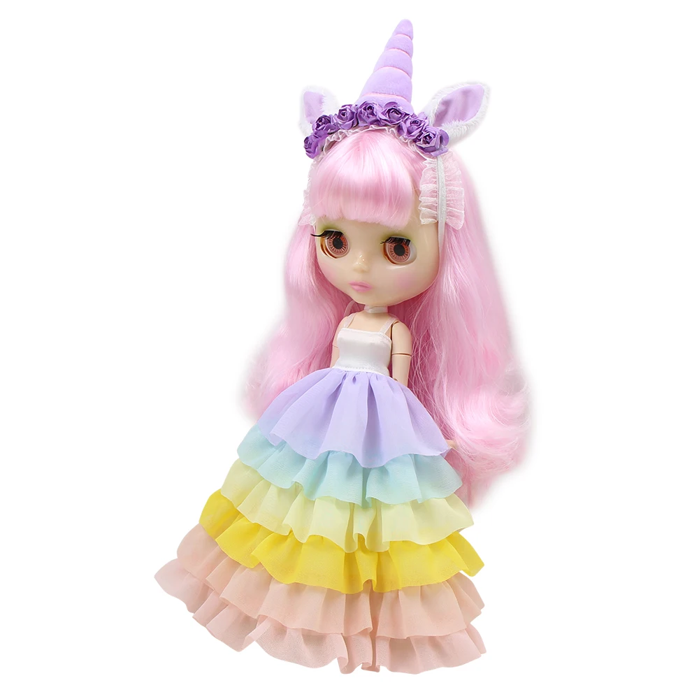 Neo Blythe Doll Unicorn Dress with Horn Hair Band 11