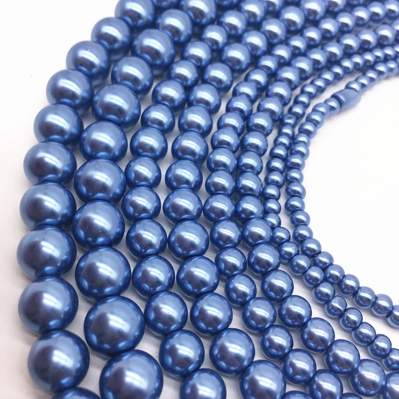 Wholesale 4/6/8/10mm Round Ball Loose Glass Pearl Spacer Charm Beads DIY Jewelry Making #16