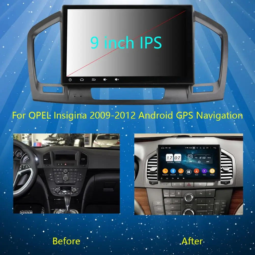 Top Android 9.0 IPS 8Core 4G RAM+64G ROM Car DVD Radio Player GPS For Opel Vauxhall Holden Insignia 2008-2013 DSP CarPlay ADAS 3